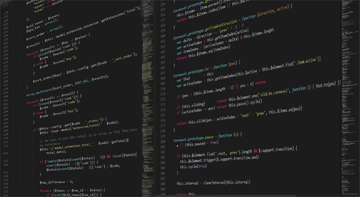 WordPress vs Static Site Generator - cluttered PHP code on the left compared to clean modern frontend JavaScript code on the right
